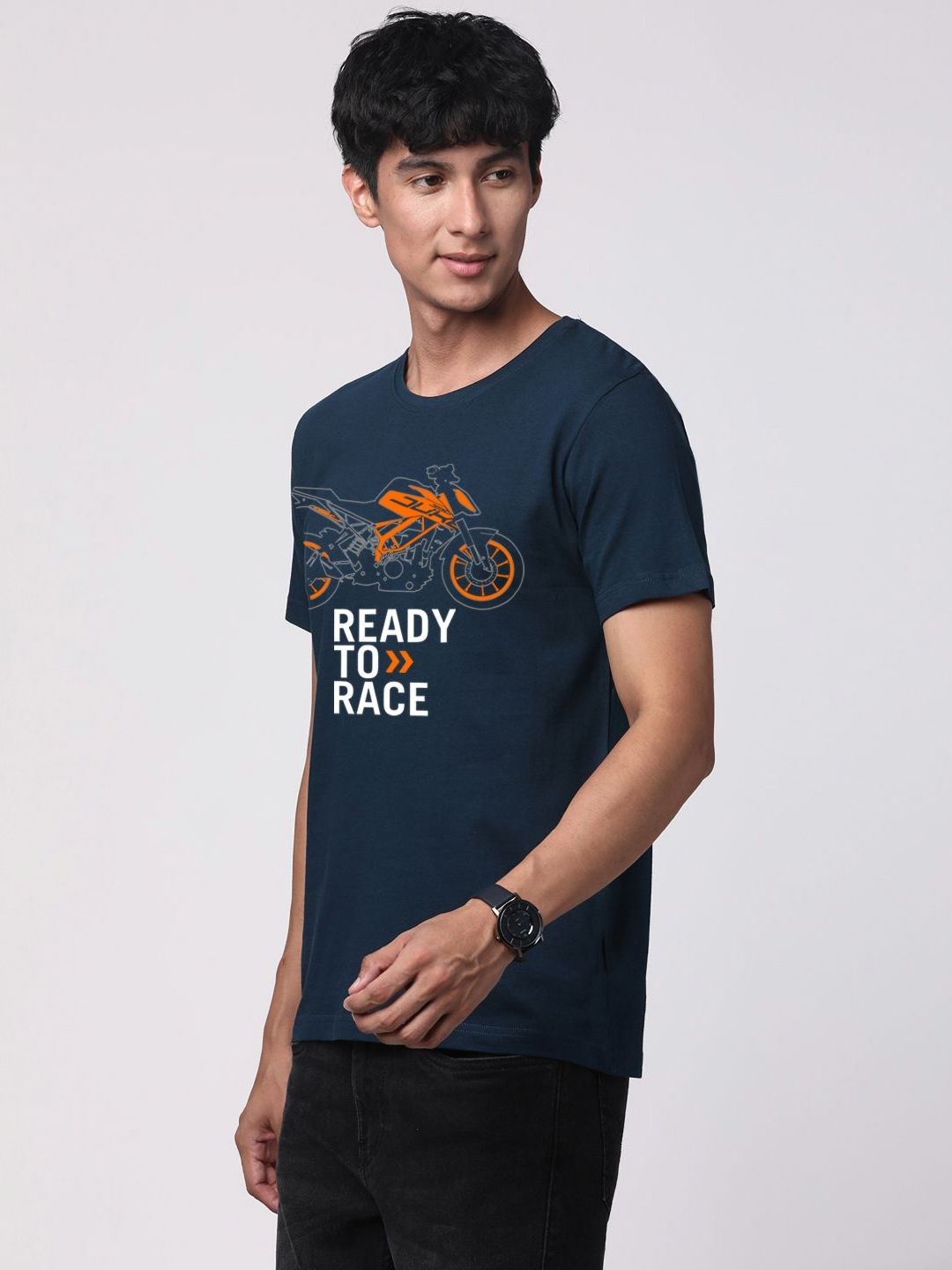 ADRO Men Graphic Printed Round Neck Cotton T-shirt