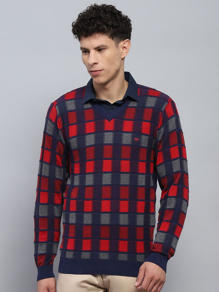 Monte Carlo Men Checked Long Sleeves Pullover