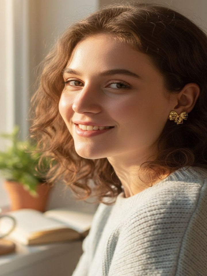 VOGUE PANASH Stainless Steel 18K Gold-Plated Quirky Studs