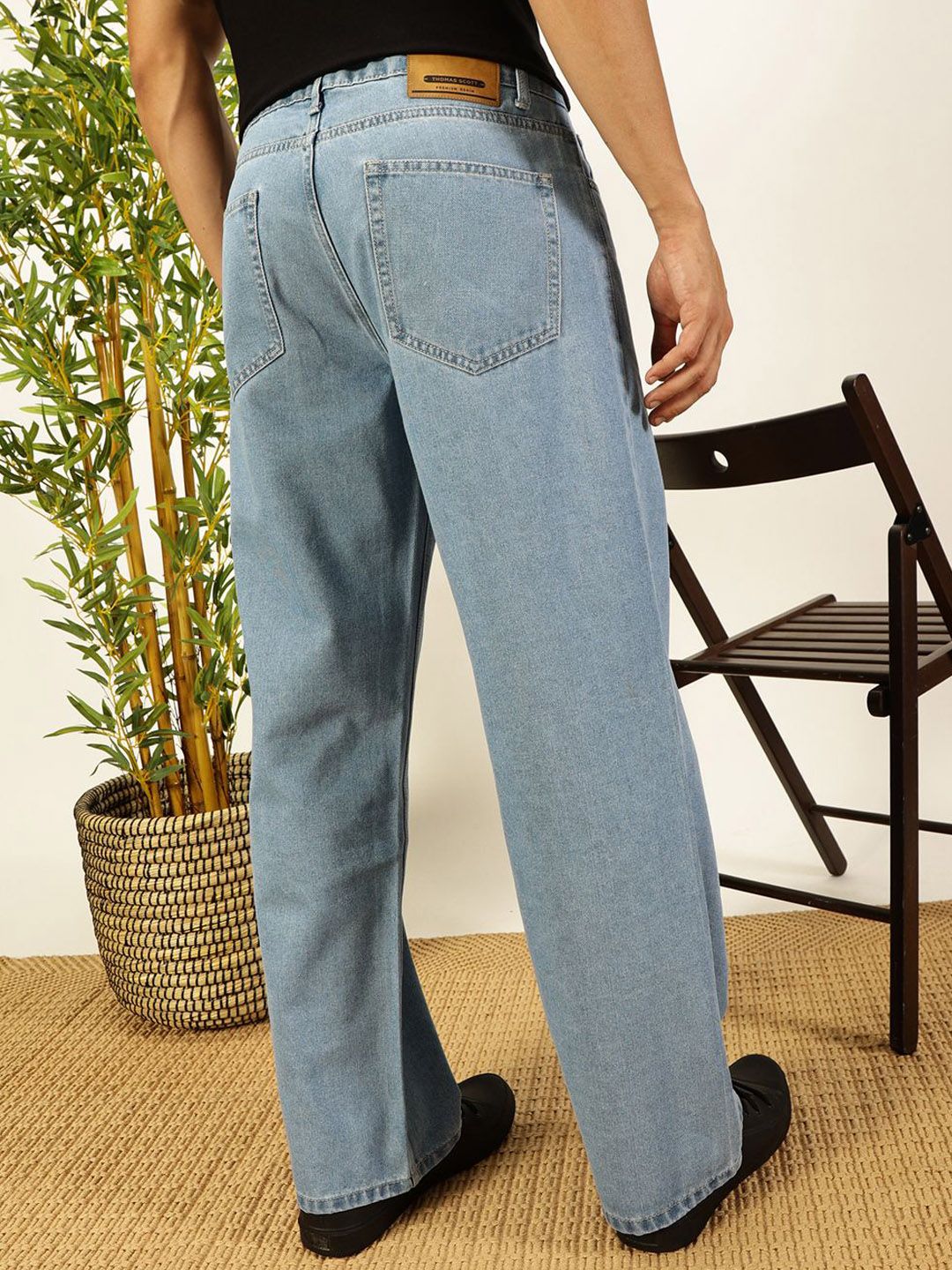 Thomas Scott Men Smart Relaxed Fit Baggy Jeans
