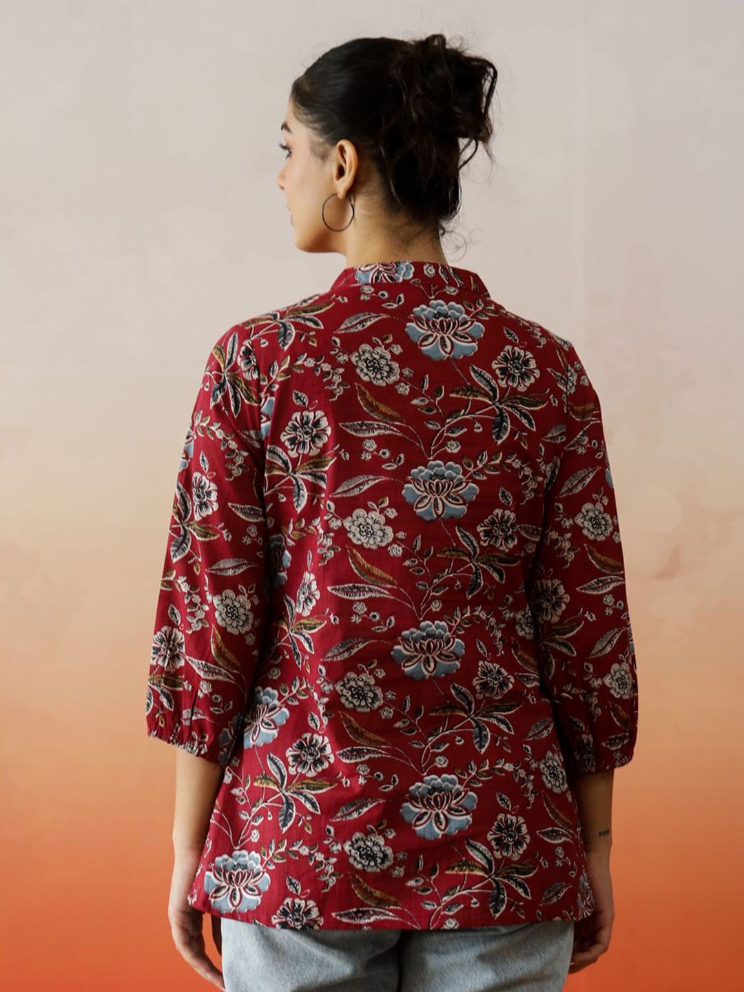 SANSKRUTIHOMES Women Floral Print Cotton Top