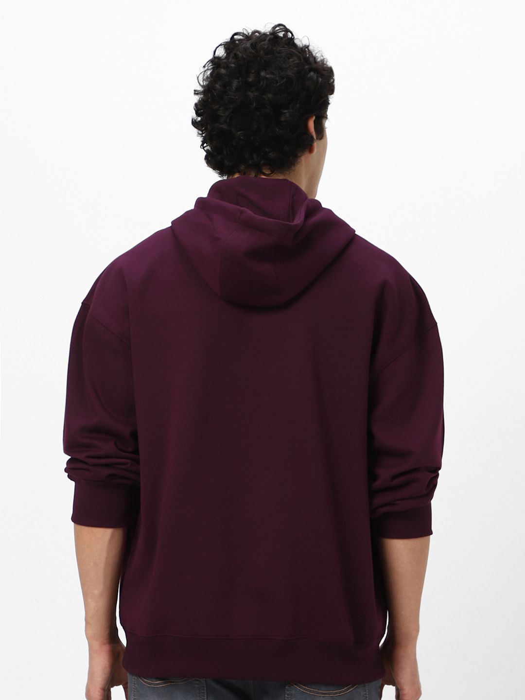 Urbano Fashion Men's Cotton Solid Oversized Hooded Neck Sweatshirt