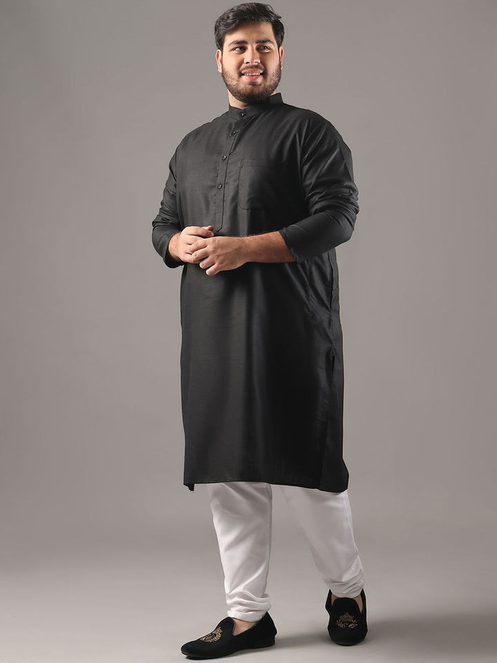 SOJANYA PLUS Size Band Collar Cotton Straight Kurta