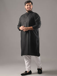 SOJANYA PLUS Size Band Collar Cotton Straight Kurta