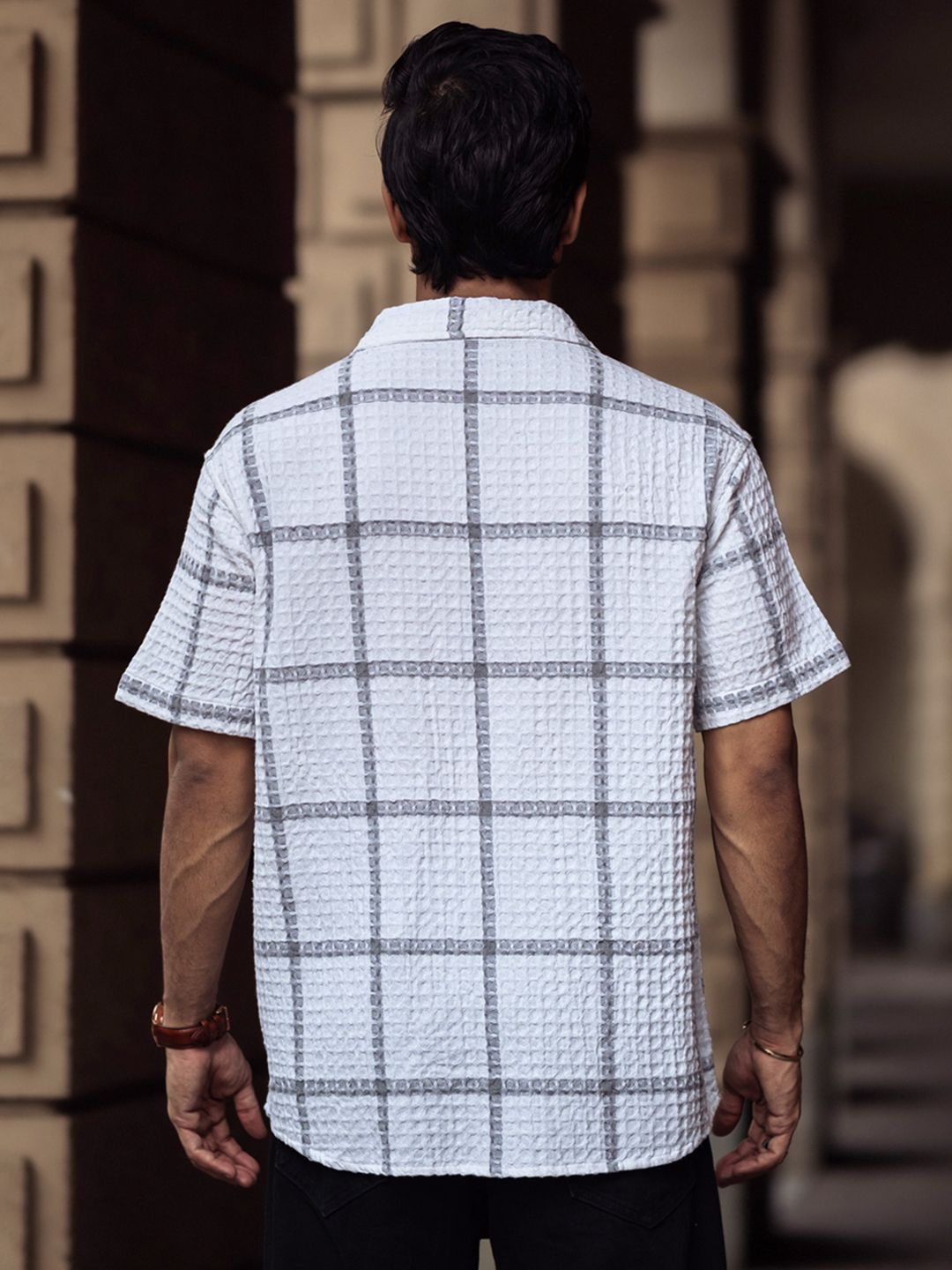 Powerlook Men Opaque Checked Cotton Casual Shirt