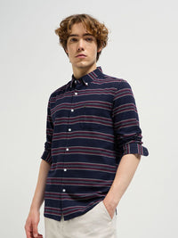 THE BEAR HOUSE Men Pure Cotton Slim Fit Striped Casual Shirt