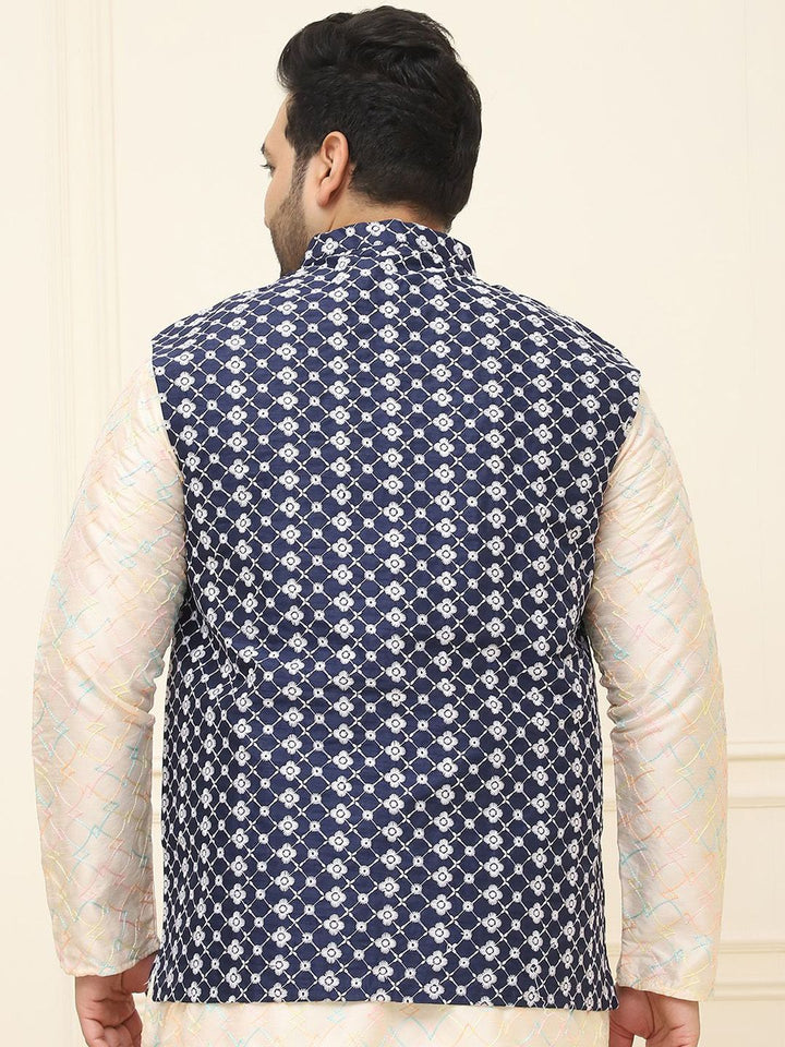 SOJANYA PLUS Jaket Sulam Lelaki Nehru Plus Size