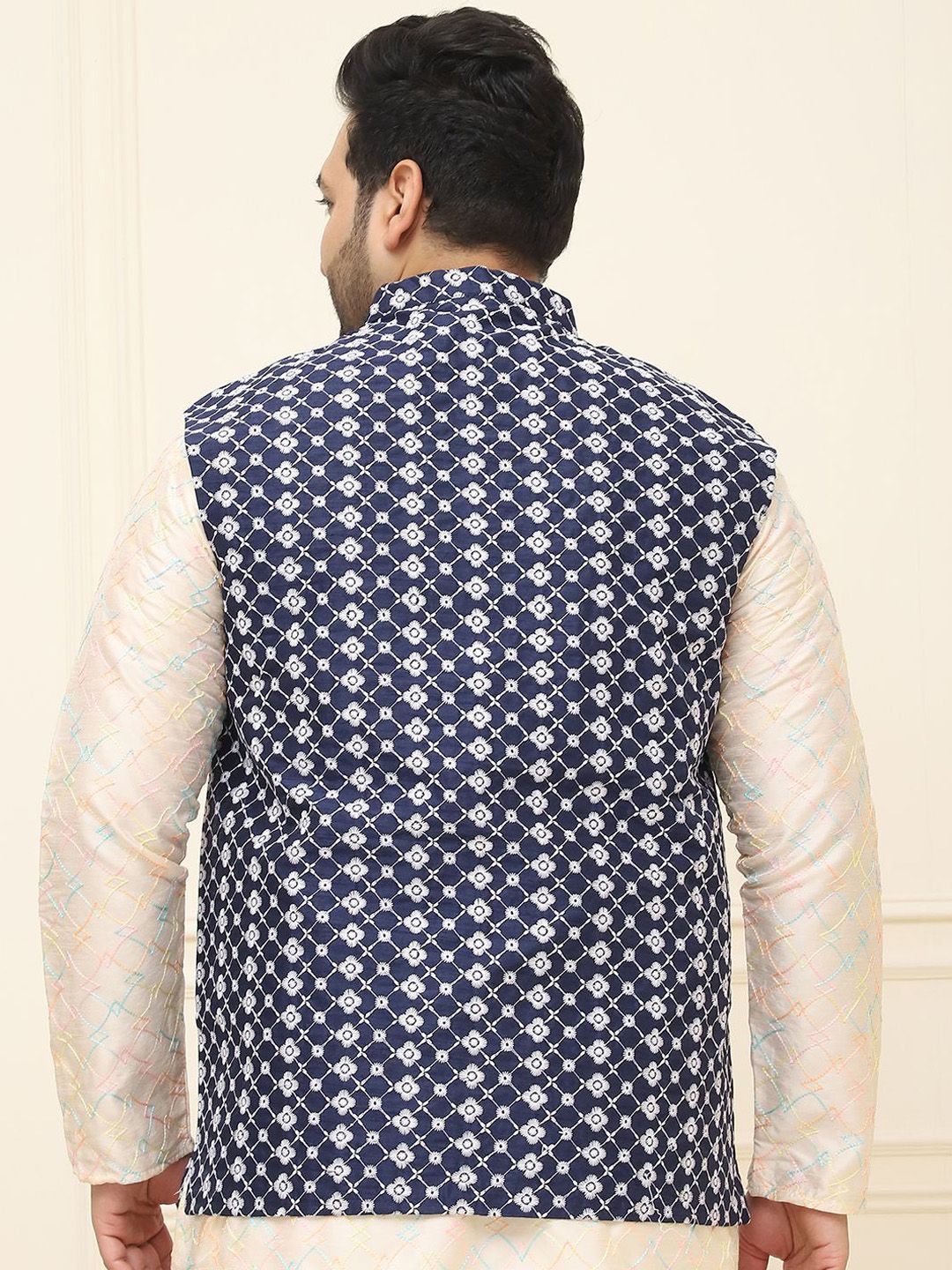 SOJANYA PLUS Jaket Sulam Lelaki Nehru Plus Size