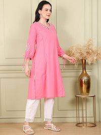 W Women Embroidered Flared Sleeves Thread Work Kurta