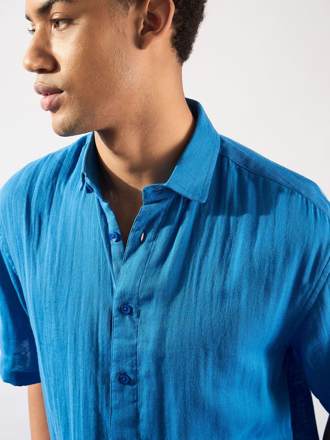 DENNISON Pure Cotton Cotton Oversized Shirt With Short Co-Ords