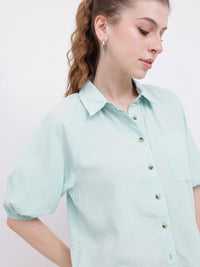 DressBerry Tranquil and Timeless Seersucker Relaxed Fit Shirt