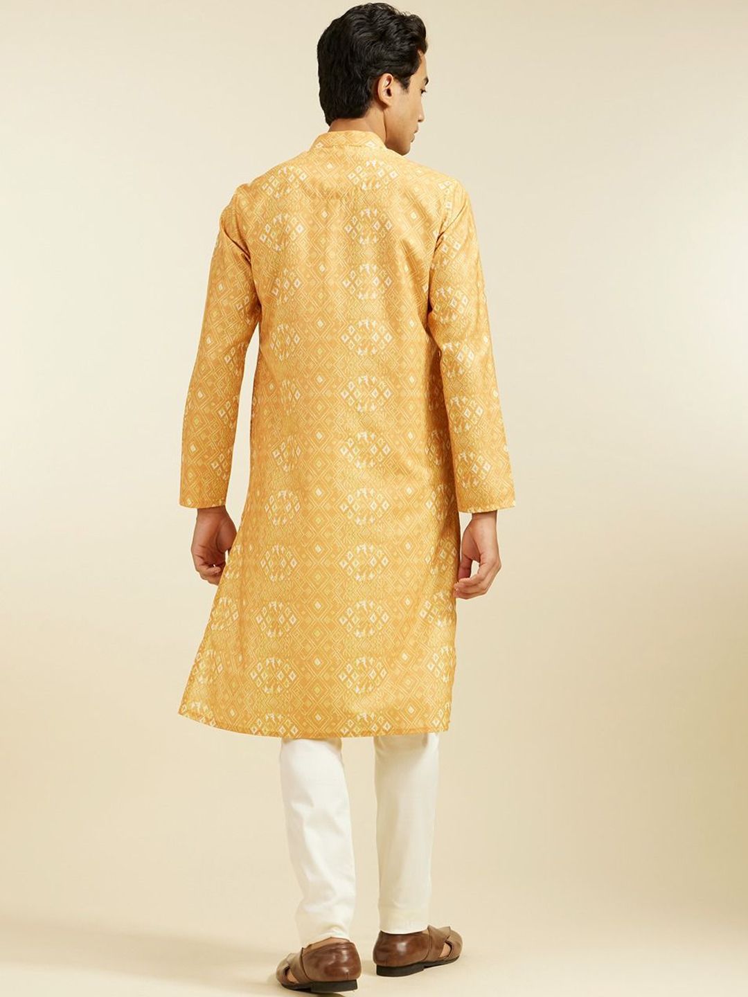 Diwas by Manyavar Ethnic Motifs Printed Mandarin Collar Straight Kurta
