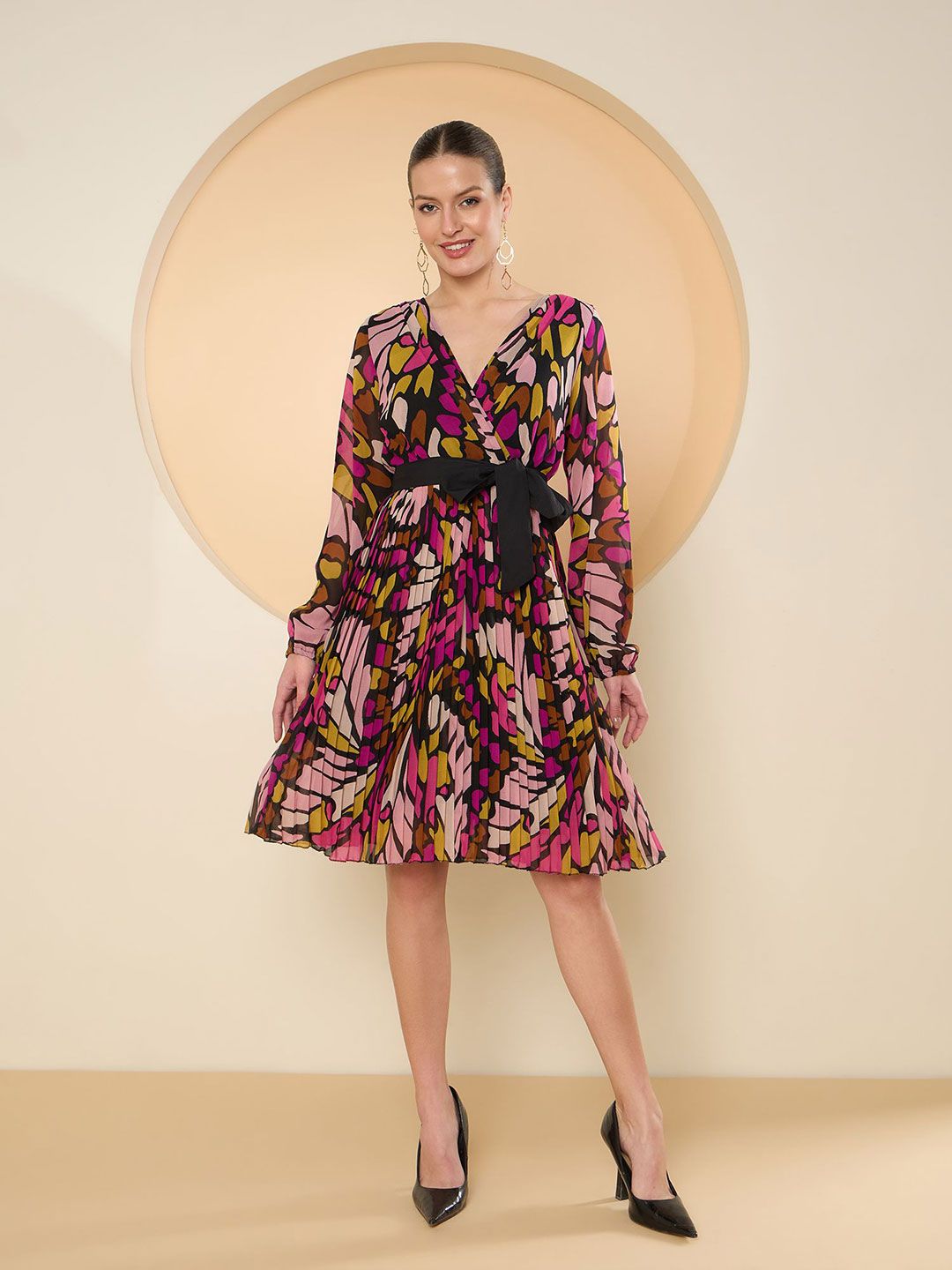 Antheaa Floral Print Georgette Dress