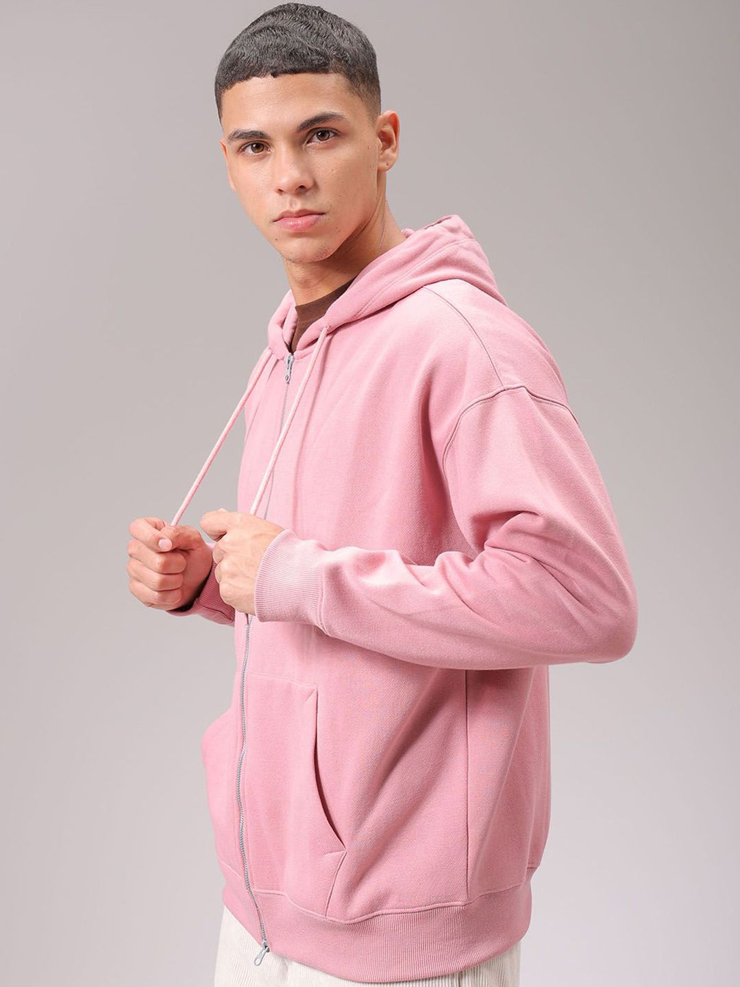 The Indian Garage Co Men Hooded Double Way Front Open Zipper Sweatshirt