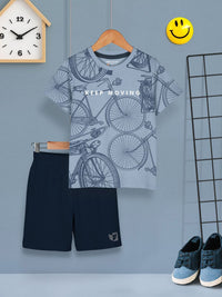 HELLCAT Boys Pack Of 3 Printed Round Neck T-shirt With Shorts
