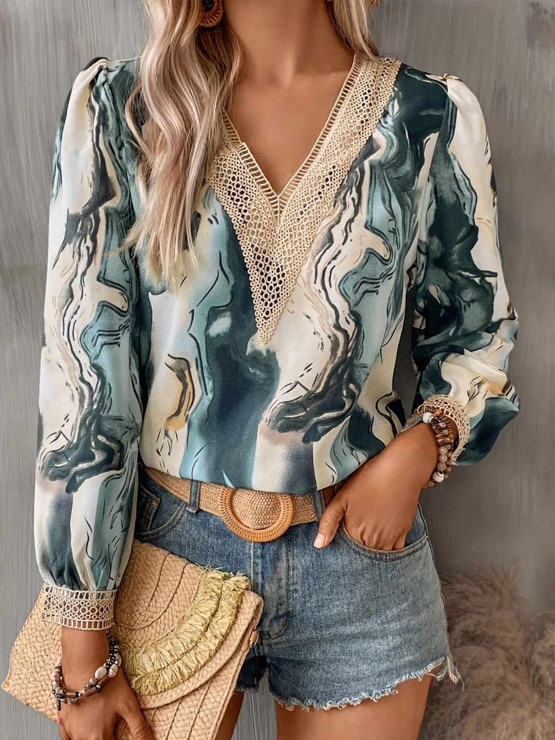 all about you Print Bell Sleeve Top