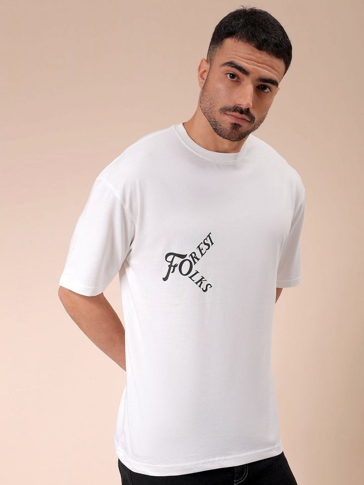 The Indian Garage Co Men Graphic Printed Round Neck Cotton Oversized T-shirt