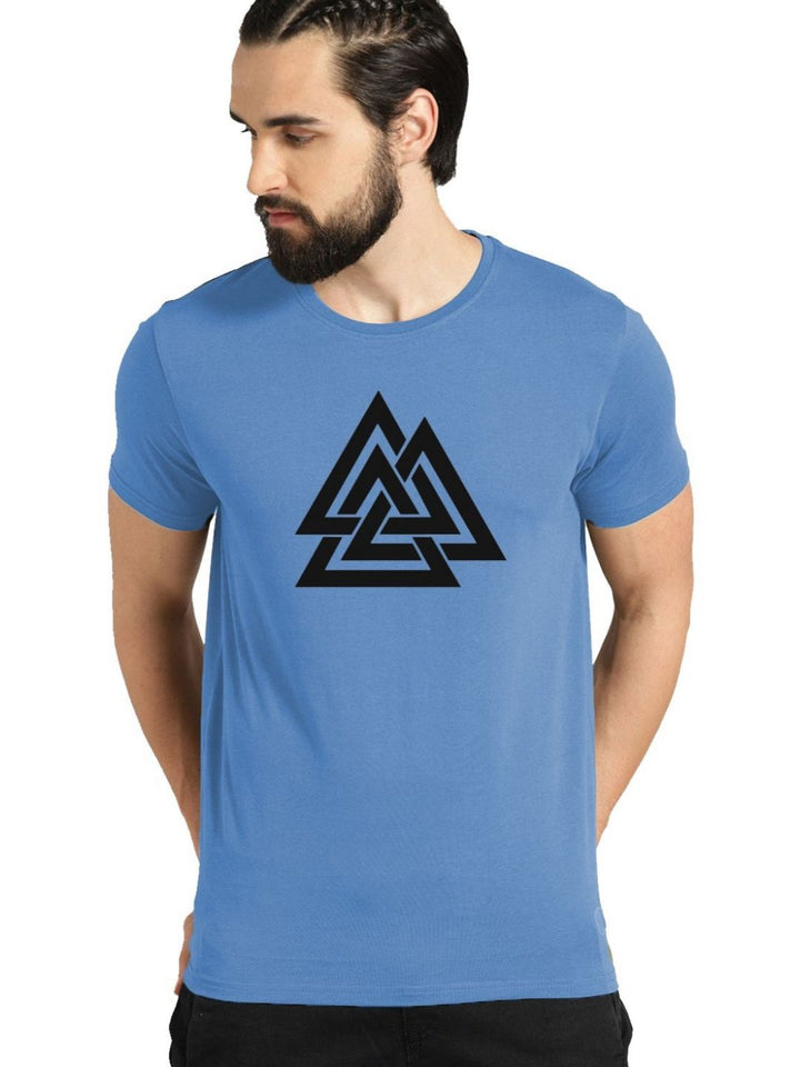 Pek ADRO Lelaki dengan 3 T-shirt Kapas Leher Bulat Bercetak Grafik