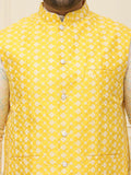 SOJANYA PLUS Men Plus Size Embroidered Mandarin Collar Nehru Jacket