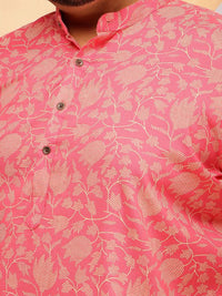 SOJANYA PLUS Men Floral Printed Daily Cotton Straight Kurta