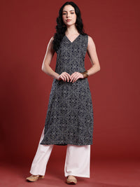 Anouk Bandhani Print Straight Kurta