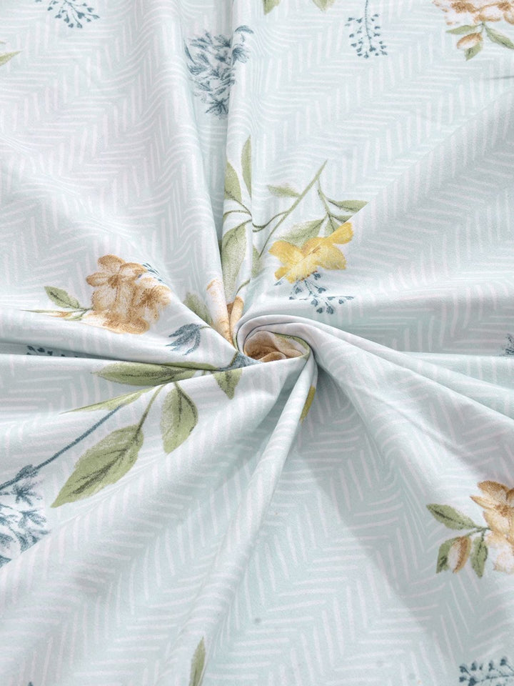 Myntra Elegant Homes Multicoloured Floral 300 TC King Bedsheet with 2 Pillow Covers