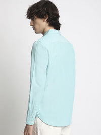 THE BEAR HOUSE Men Solid Slim Fit Button-Down Collar Pure Cotton Casual Shirt