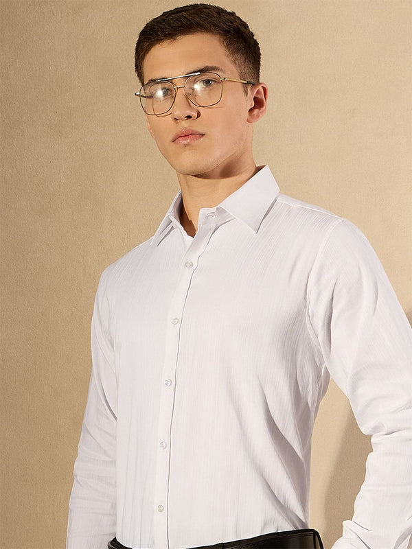 Dennison Men Smart Spread Collar Pepejal Shirt