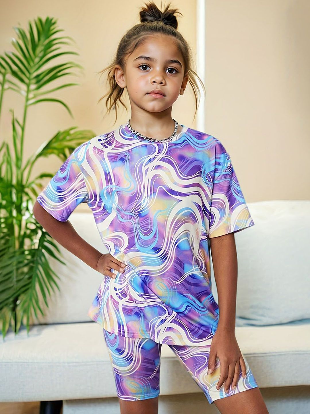 YK Printed T-shirt with Shorts