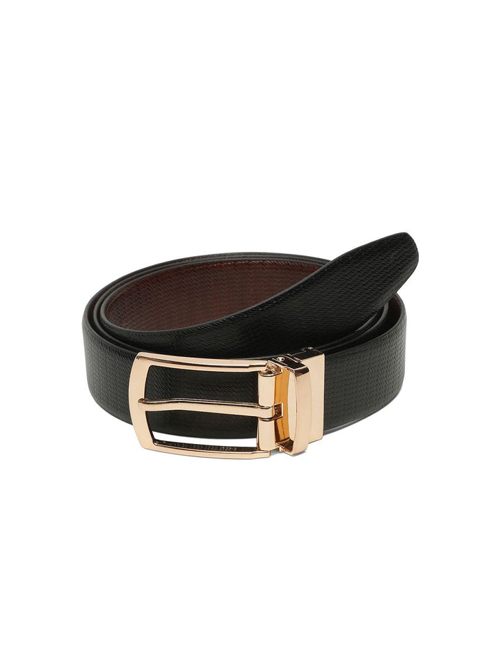 Teakwood Leathers Men Textured Leather Reversible Formal Belt