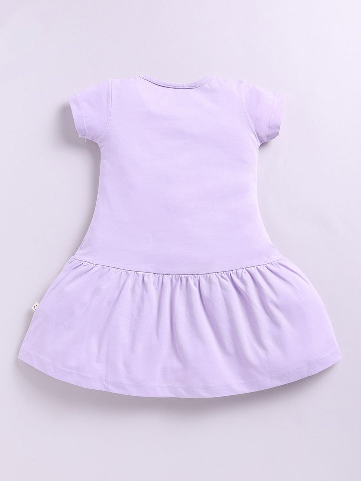 Happy Faces Girls Powerpuff Printed Pure Cotton Fit & Flare Dress