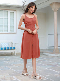 Janasya A-Line Midi Dress