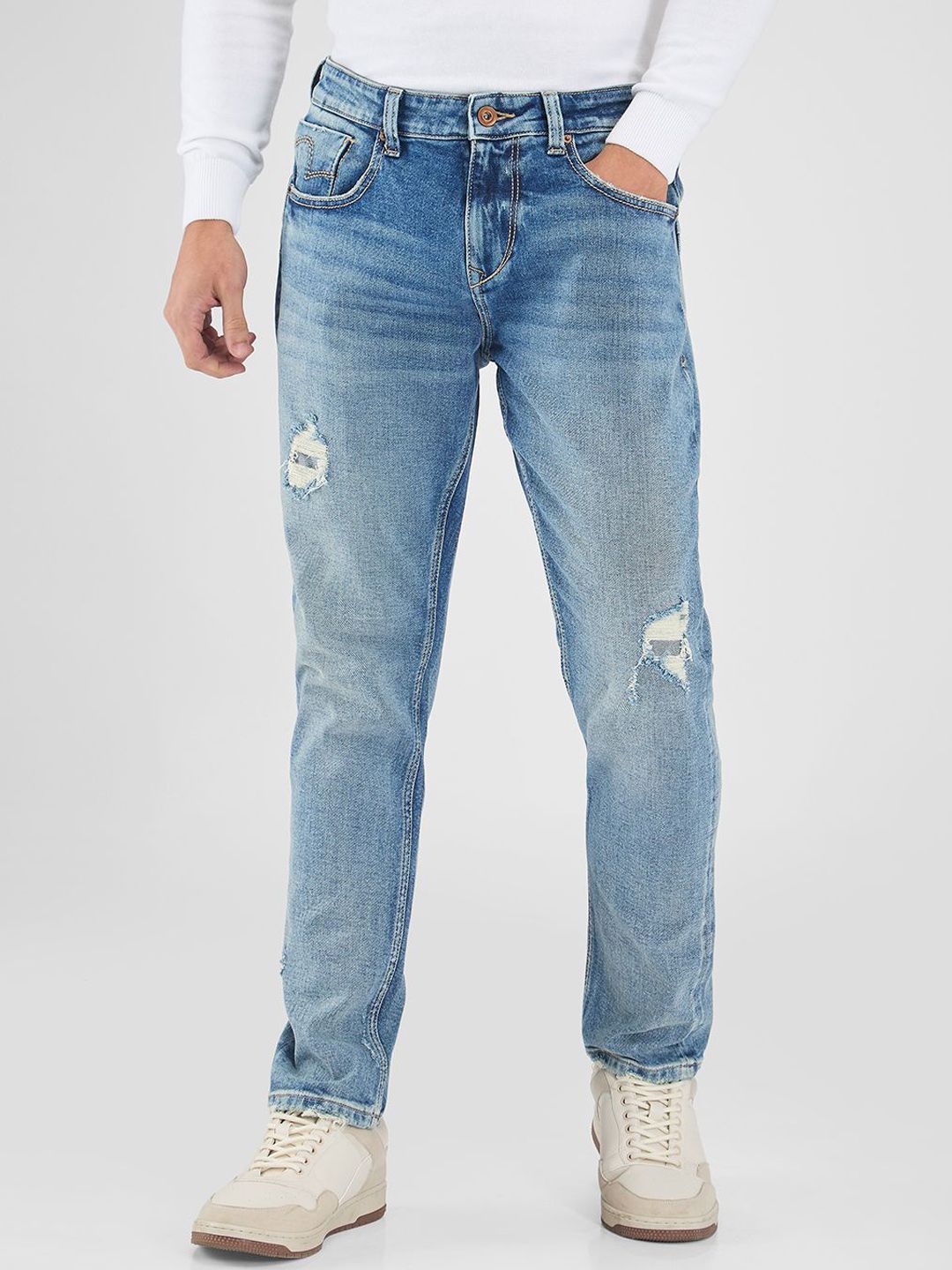 SPYKAR Men Skinny Fit Low-Rise Light Fade Stretchable Jeans