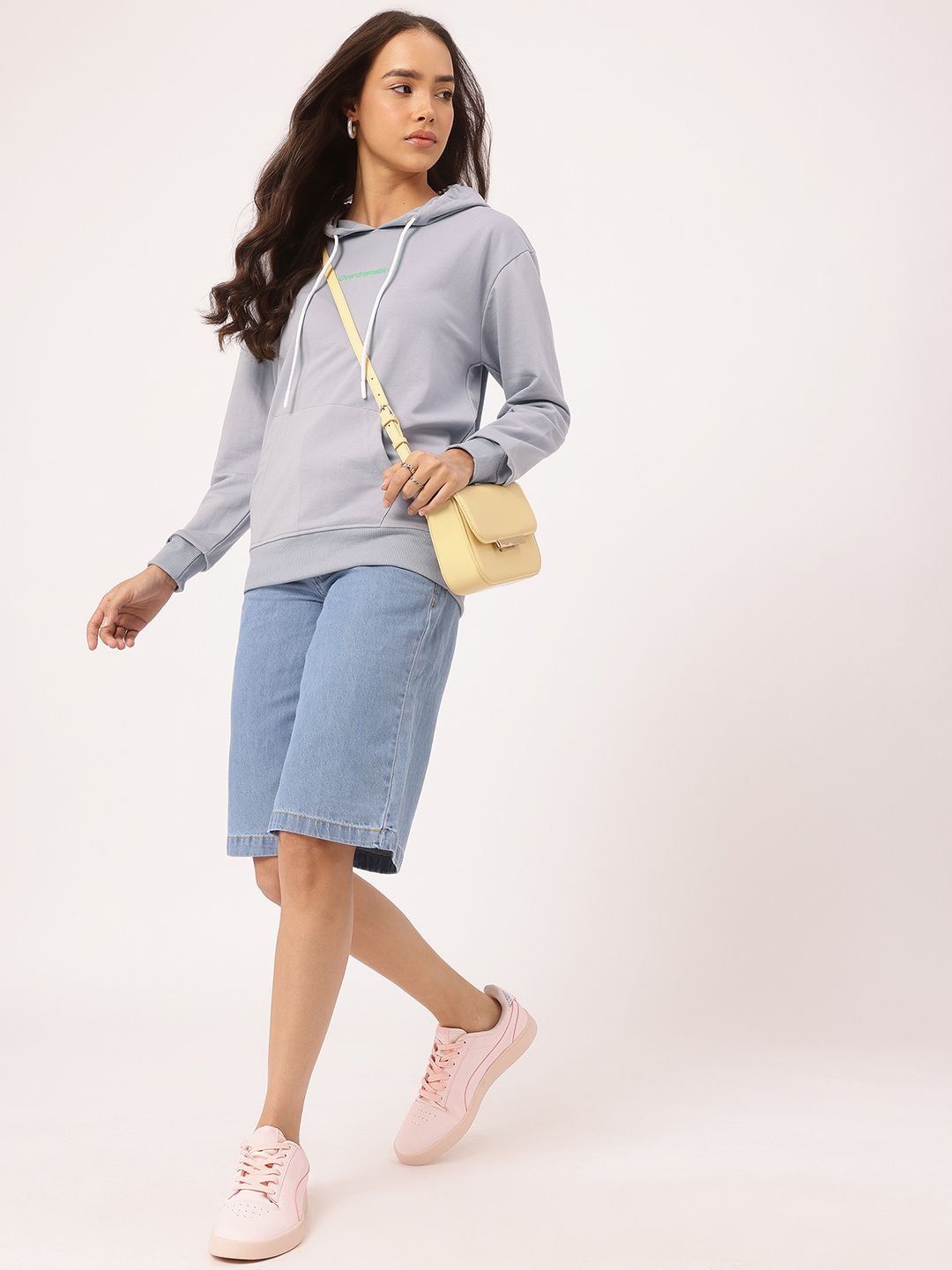 DressBerry Typography Print Hooded Sweatshirt