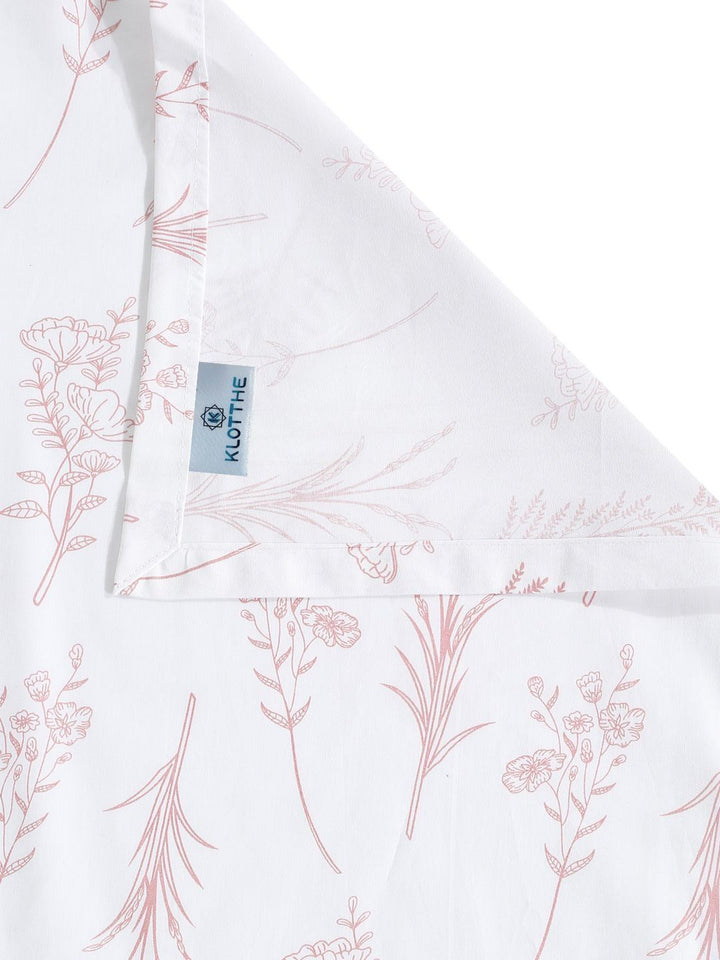 KLOTTHE White Floral 400 TC Cadar dengan 2 Sarung Bantal