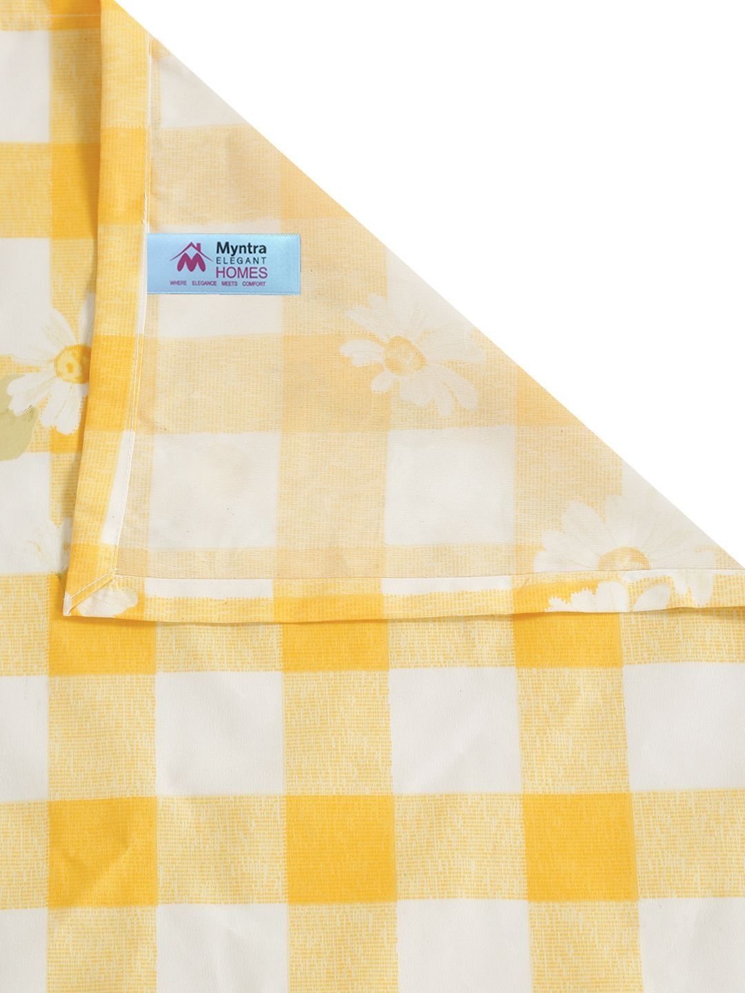 Myntra Elegant Homes Yellow Floral 300 TC King Double Bedsheet dengan 2 Sarung Bantal