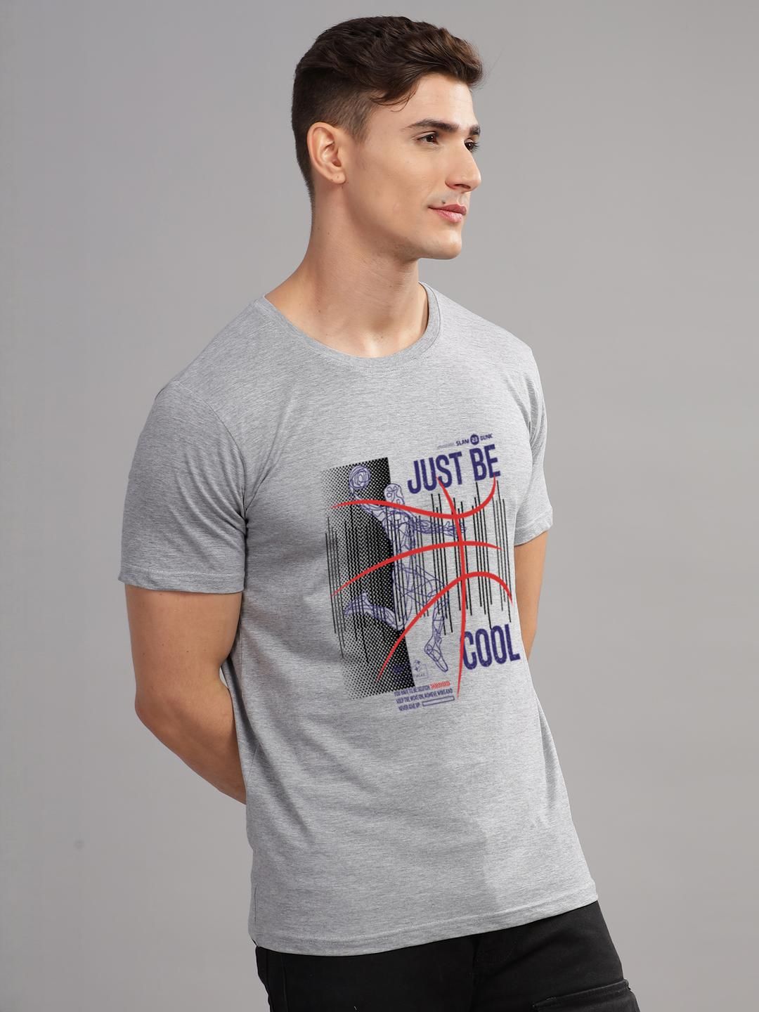 ADRO Men Grey Melange Tshirts