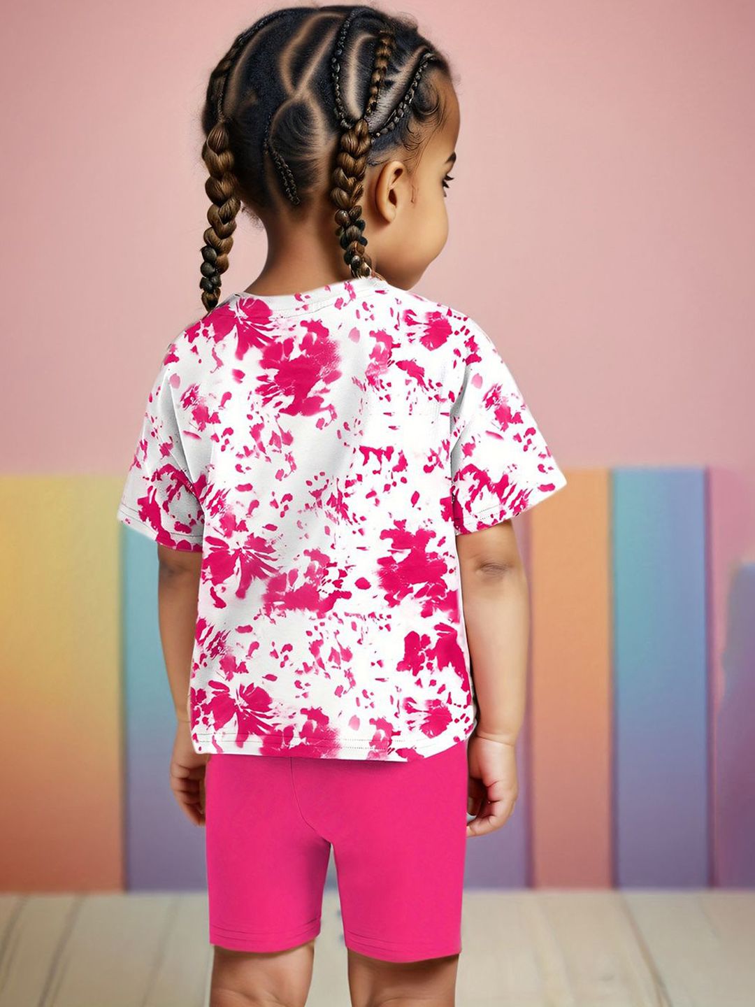 YK Girls Printed Top With Shorts