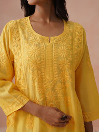 Rumah Wanita Chikankari Kurta Chikankari Sulaman Bunga