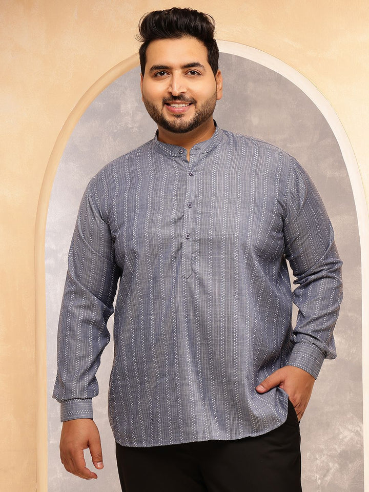 SOJANYA PLUS Kurta Lurus Berjalur Lelaki