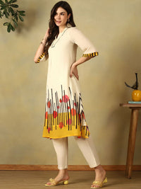 Mamicha Women Printed Regular Pure Cotton Kurta with Trousers