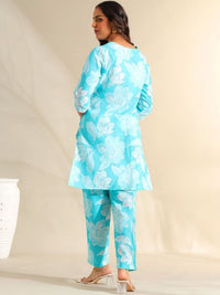 Mamicha Women Floral Printed Regular Pure Cotton Kurta with Trousers