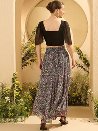 Antheaa Embellished Round Neck Top With Palazzo