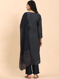 Mamicha Women Floral Printed Regular Pure Cotton Kurta with Trousers & With Dupatta