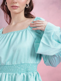 DressBerry Puff Sleeve Peplum Top