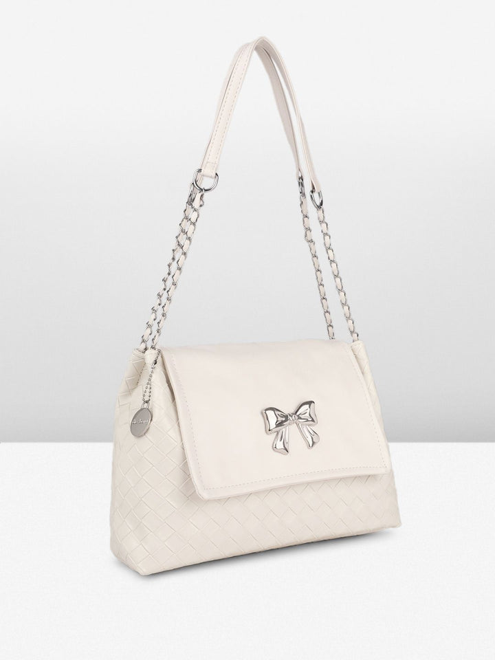 DressBerry Structured Shoulder Bag with Bow Detail