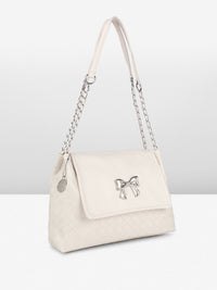 DressBerry Structured Shoulder Bag with Bow Detail