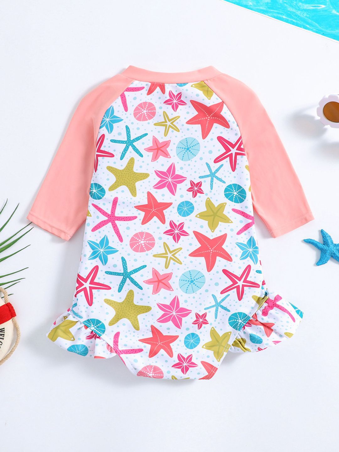 YK Girls Printed Bodysuit