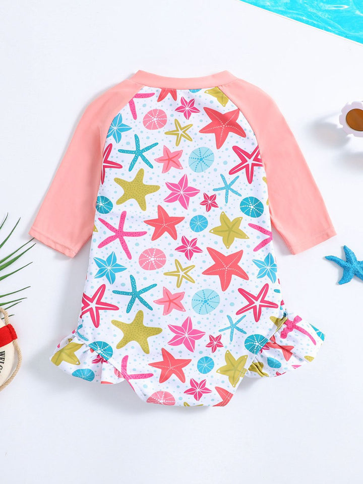YK Girls Printed Bodysuit