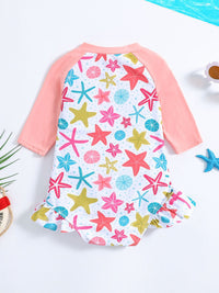 YK Girls Printed Bodysuit